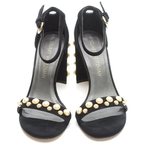 Stuart Weitzman Morepearls Studded Sandals Heels 5.5 M - Picture 3 of 8